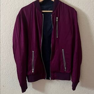Reversible Calibre Men's Deep Purple and Navy Bomber Jacket